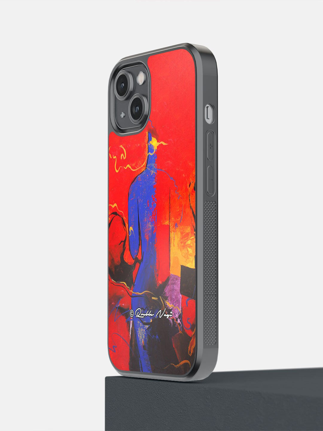 

macmerise Red & Blue Building a Mystery Design iPhone 14 Bumper Case