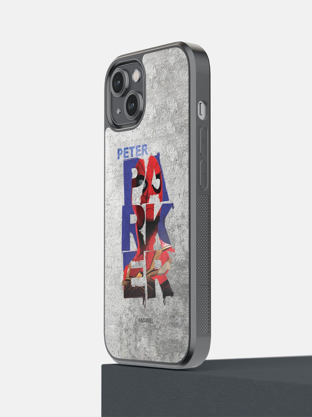 

macmerise Grey Printed Peter Parker Grunge Design iPhone 14 Phone Back Case