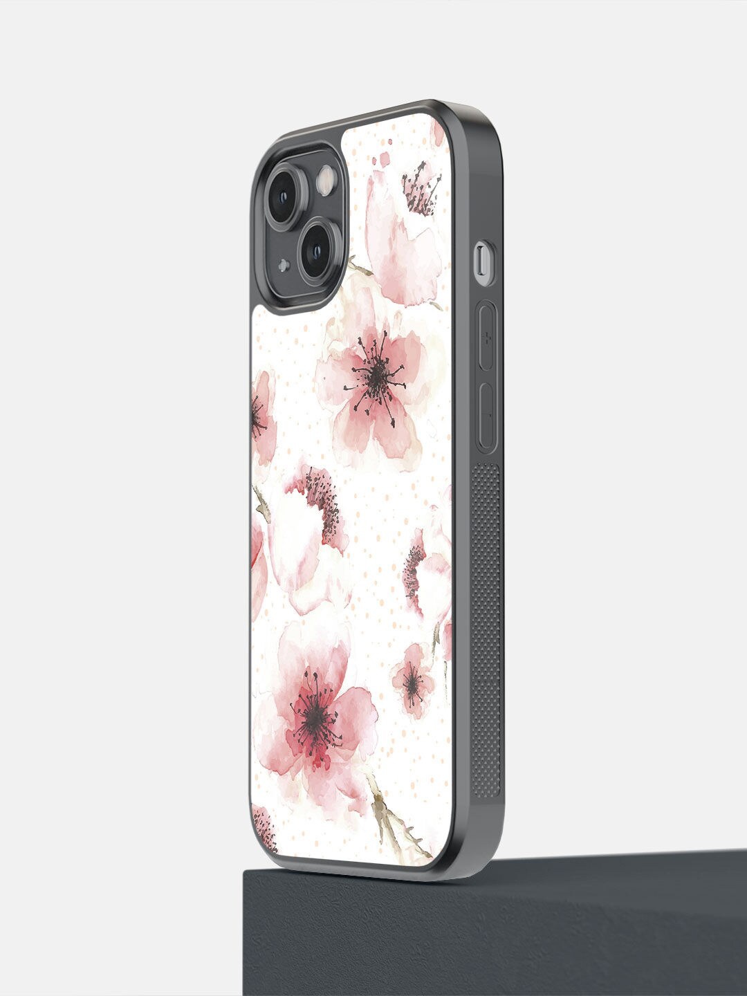 

macmerise White & Pink Floral Printed iPhone 14 Bumper Back Case