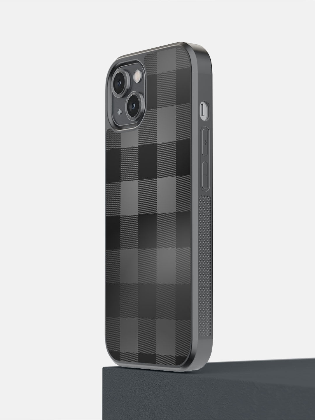 

macmerise Black Checkmate Black Printed iPhone 14 Bumper Case