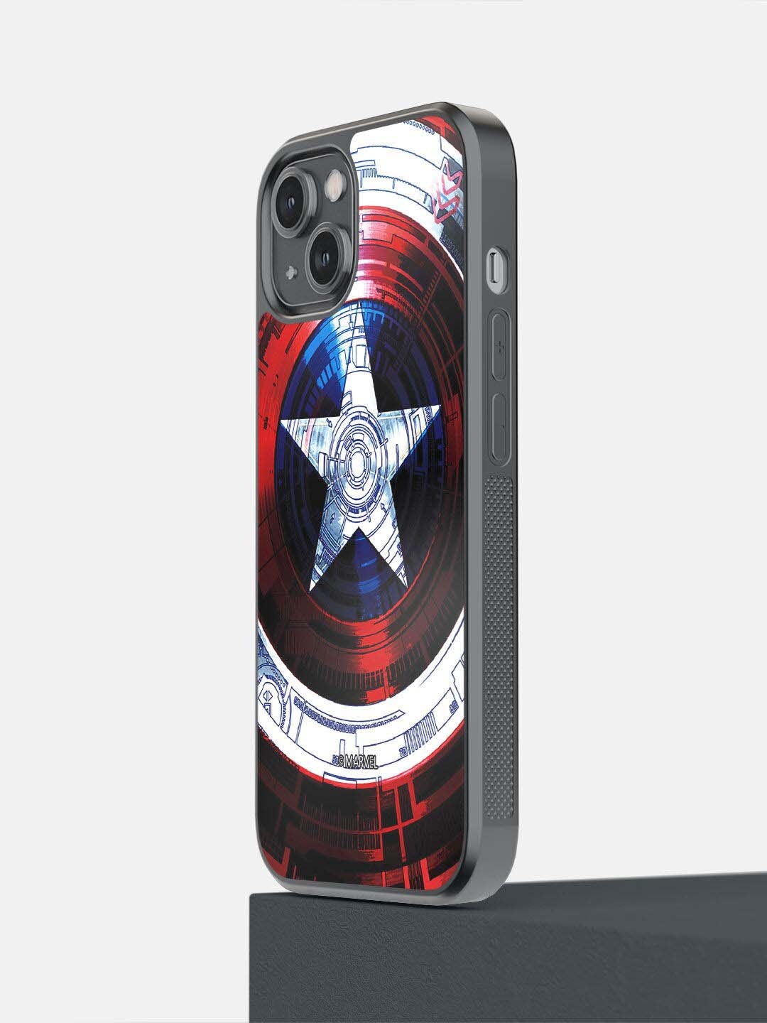 

macmerise Red & Blue Captains Shield Decoded Printed iPhone 14 Bumper Case