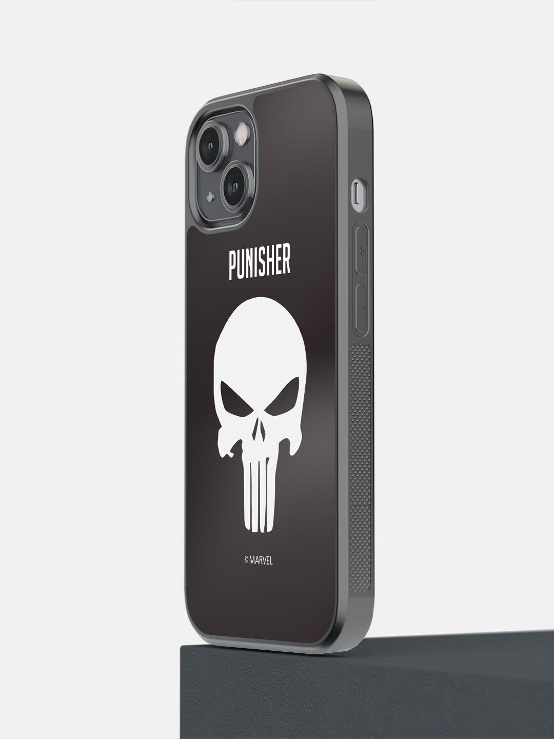 

macmerise Black Punisher Symbol Printed iPhone 14 Bumper Case