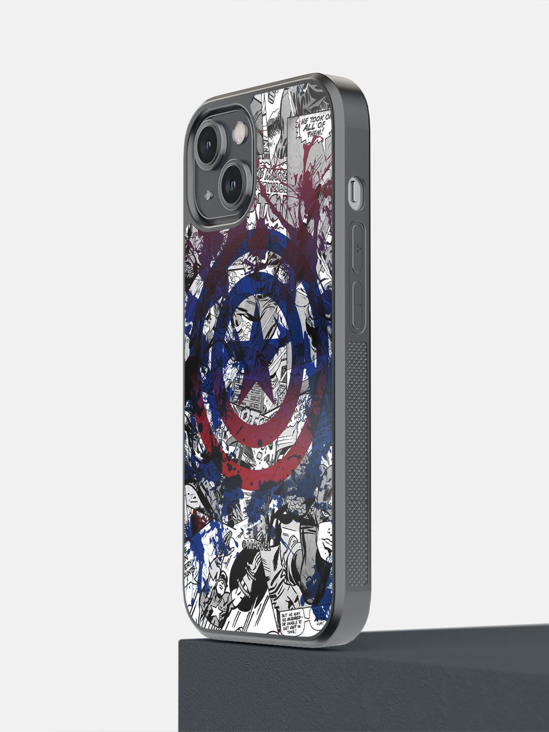 

macmerise Black Splash Out Shield Printed iPhone 14 Bumper Case