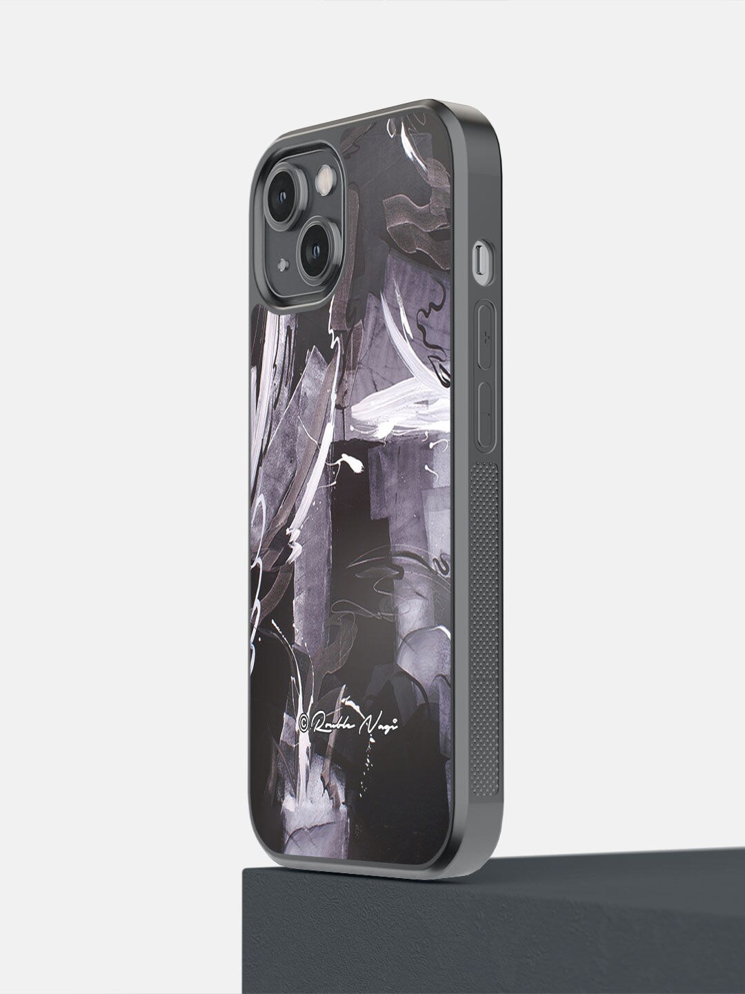 

macmerise Grey & Black Printed Flashback iPhone 14 Phone Back Case