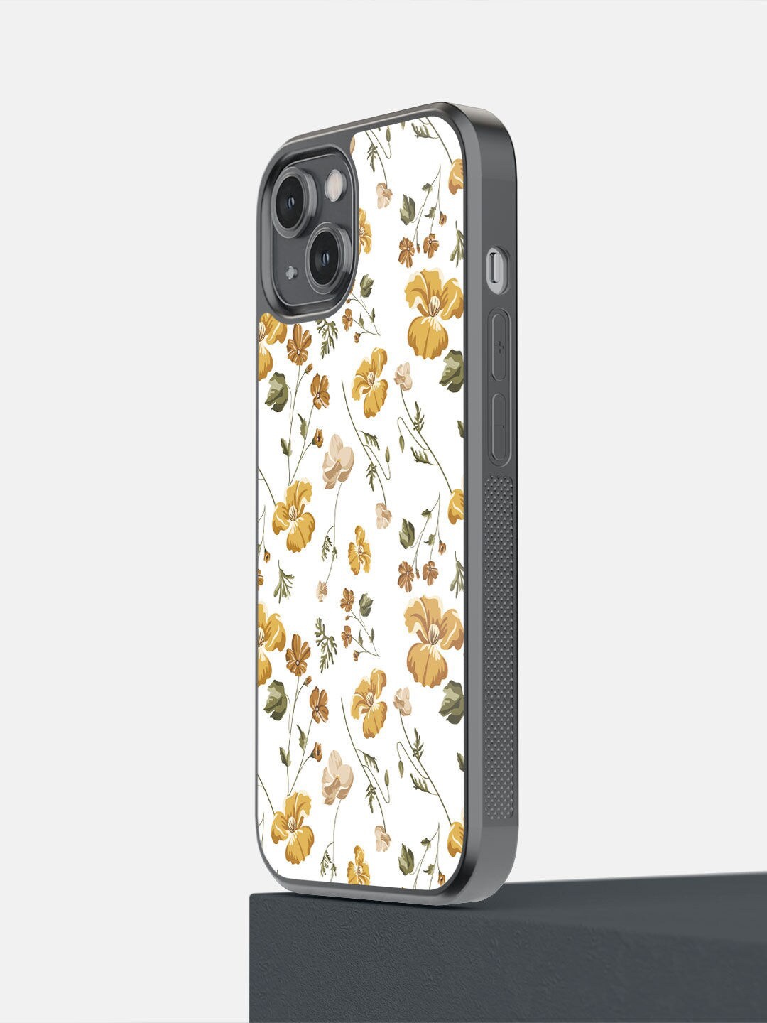 

macmerise White & Mustard Yellow SK Shining Prim Rose Printed iPhone 14 Bumper Case