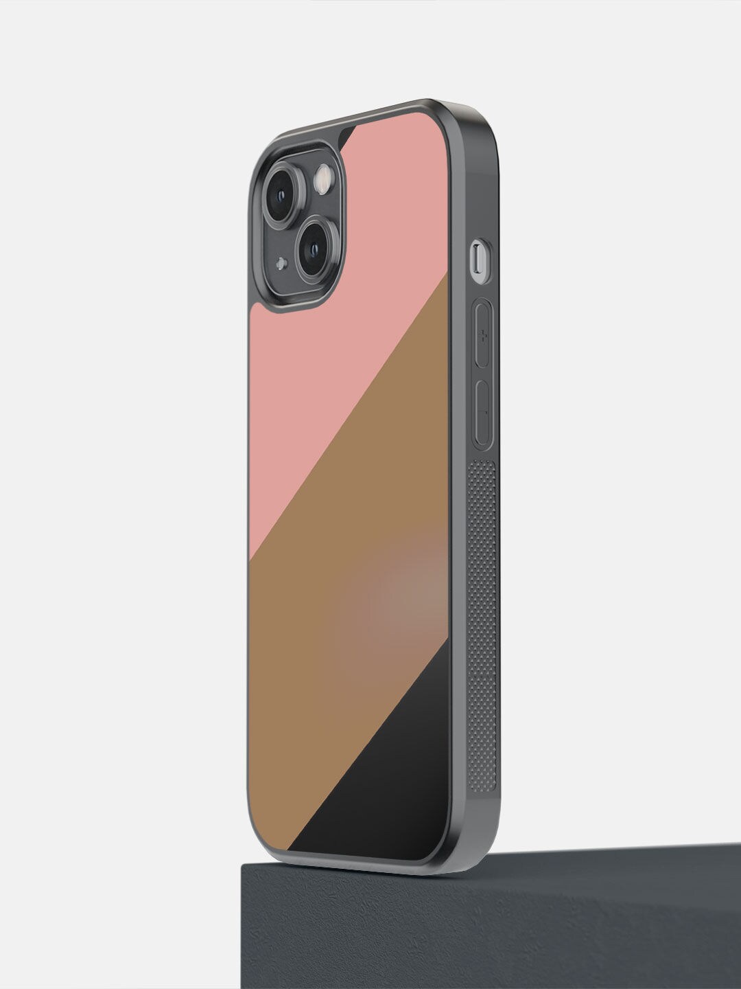 

Macmerise Pink & Brown Slanted Colour Blocked iPhone 14 Bumper Phone Case