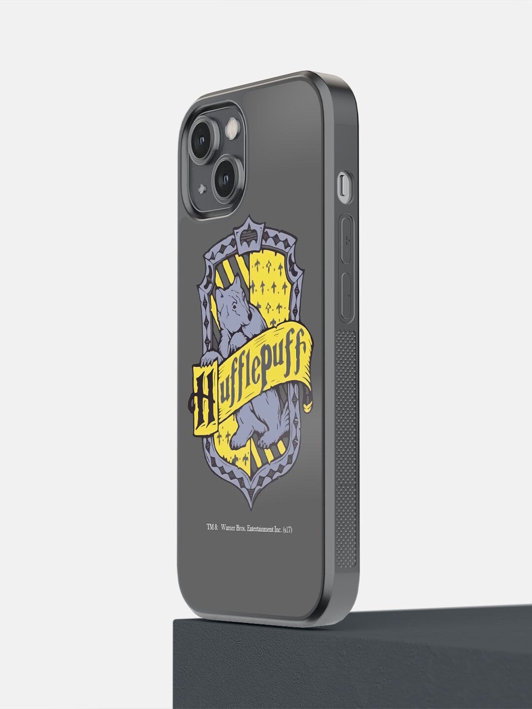 

macmerise Black Printed Crest Hufflepuff Design iPhone 14 Phone Back Case