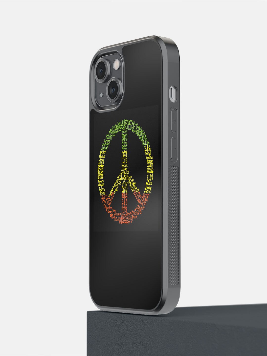 

macmerise Black Symbol Of Peace Printed iPhone 14 Bumper Case