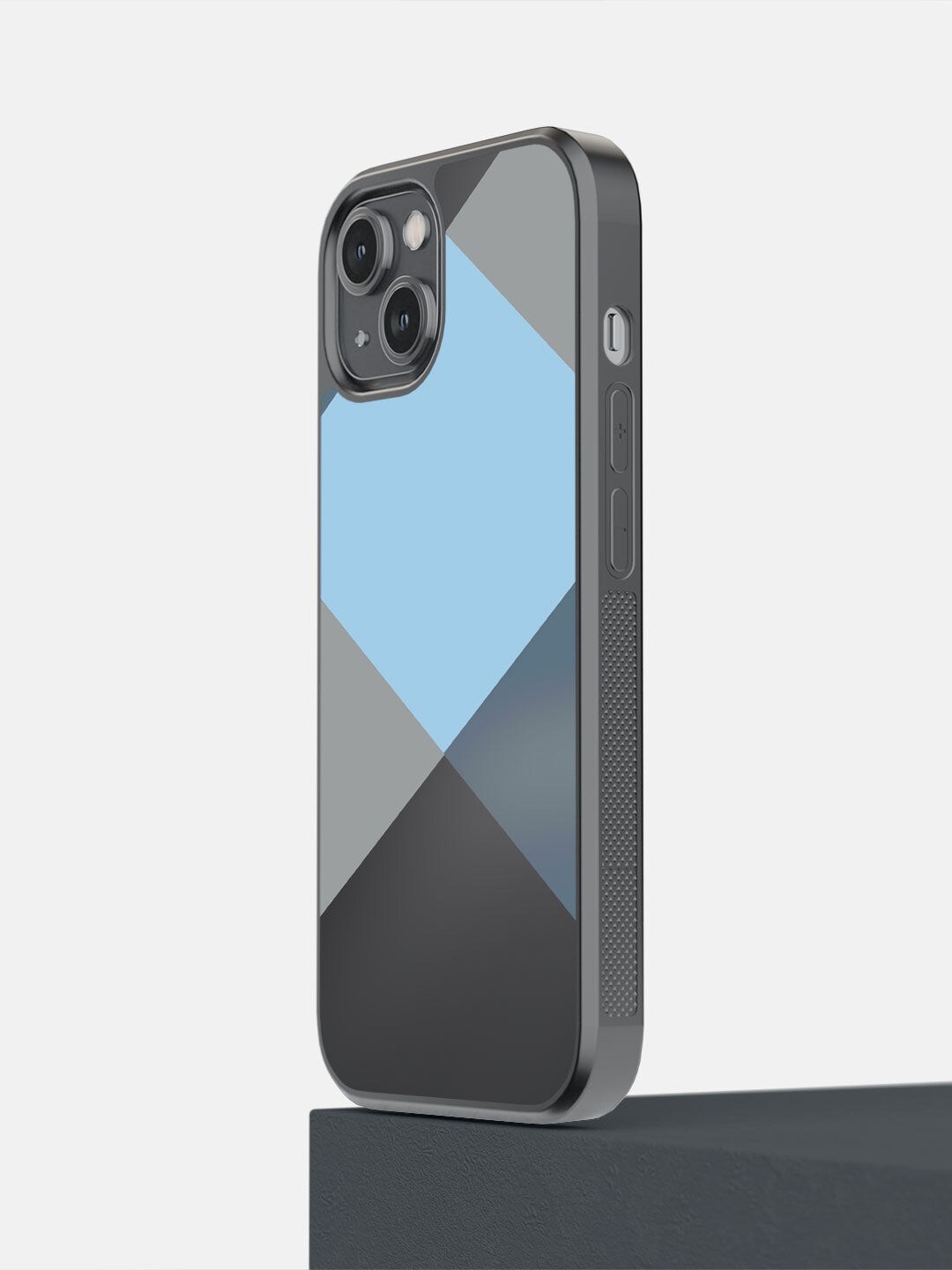 

macmerise Blue & Black Printed Criss Cross iPhone 14 Phone Back Case