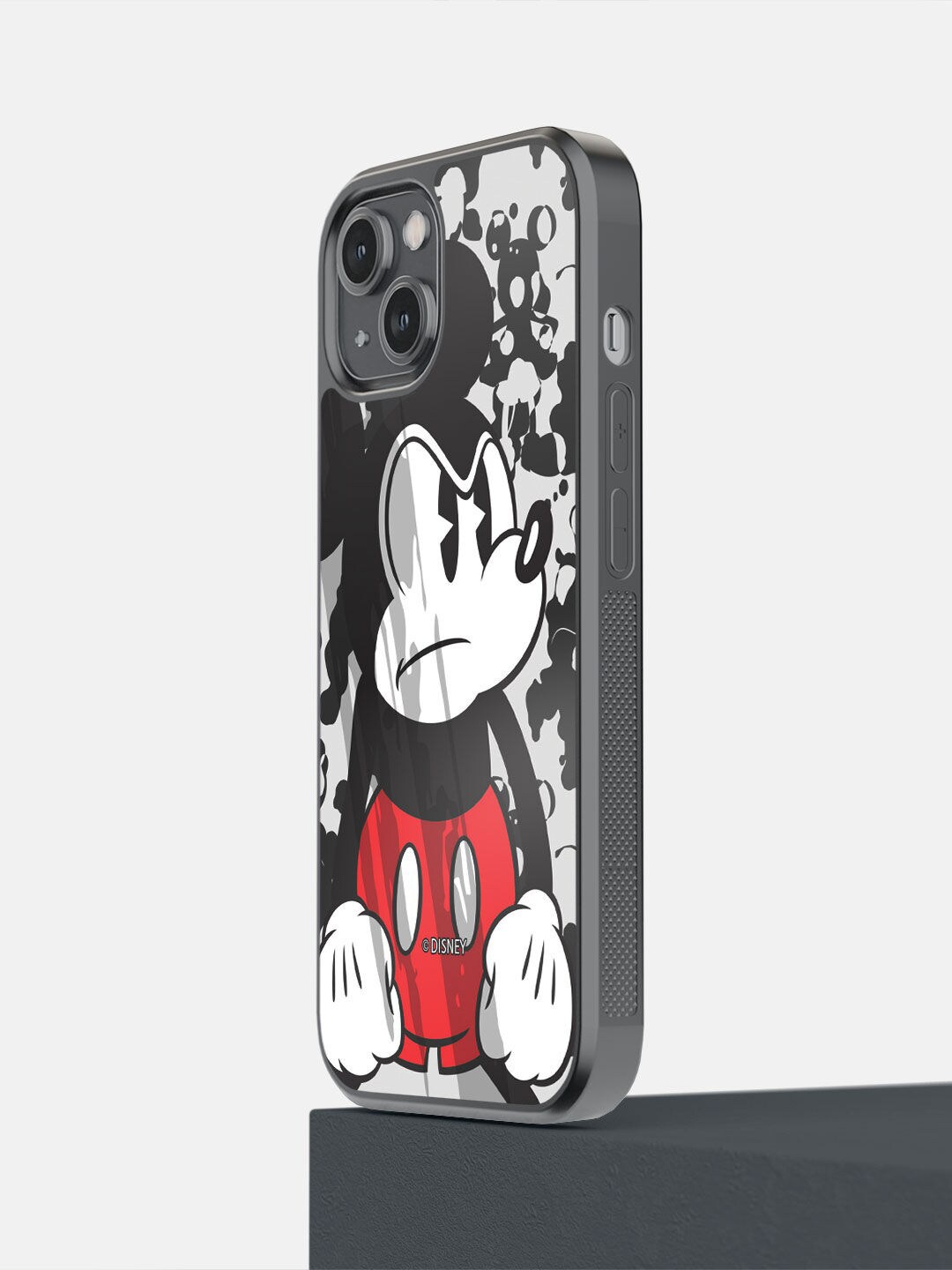 

Macmerise Red & Black Grumpy Mickey Printed iPhone 14 Bumper Case, White