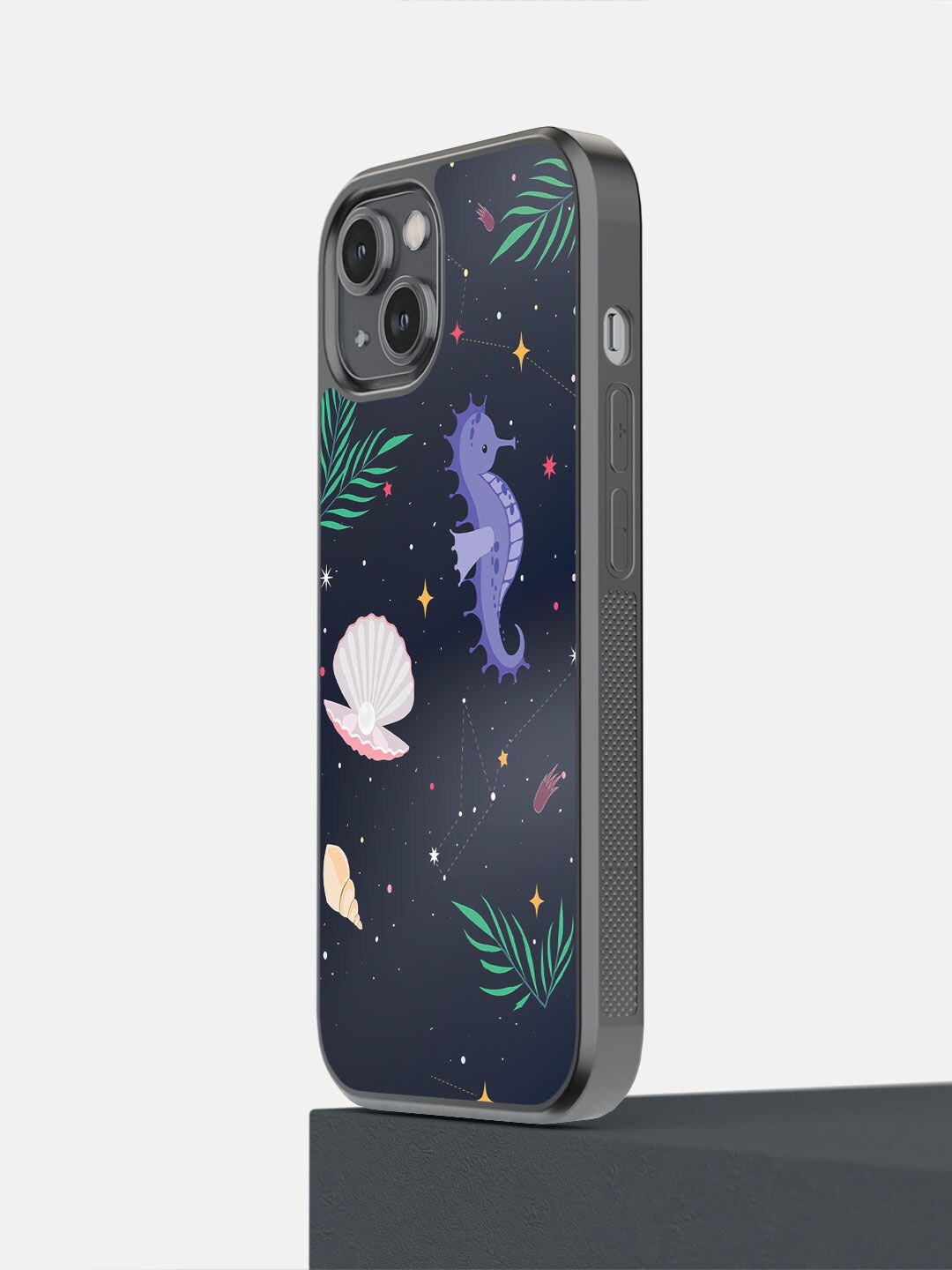 

macmerise Navy Blue Space Beach Printed iPhone 14 Bumper Case