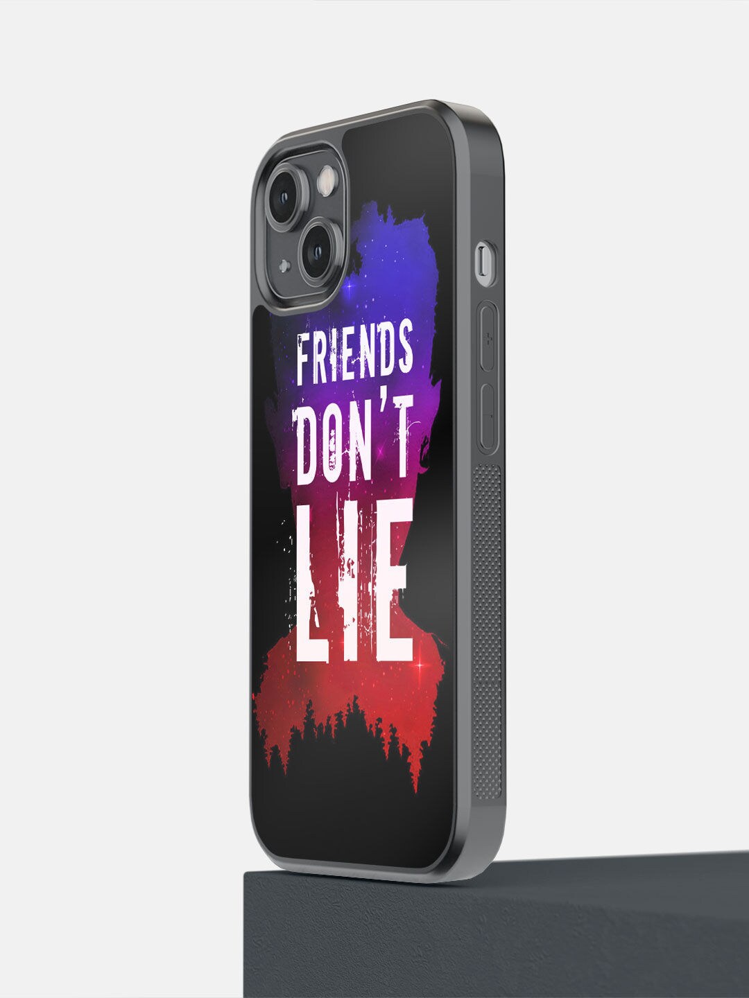 

macmerise Red & Black Friends Dont Lie Printed iPhone 14 Bumper Case