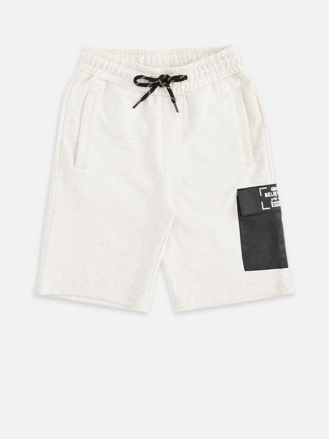 

Pantaloons Junior Boys Cream & Black Cotton Colourblocked Lounge Shorts