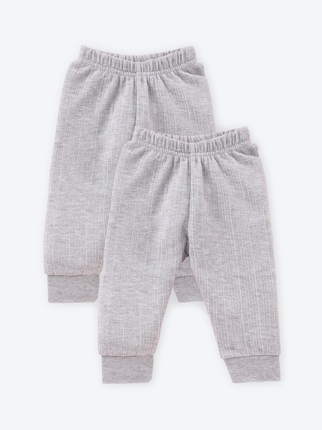 

Aerowarm Kids Pack Of 2 Grey Solid Cotton Thermal Bottoms