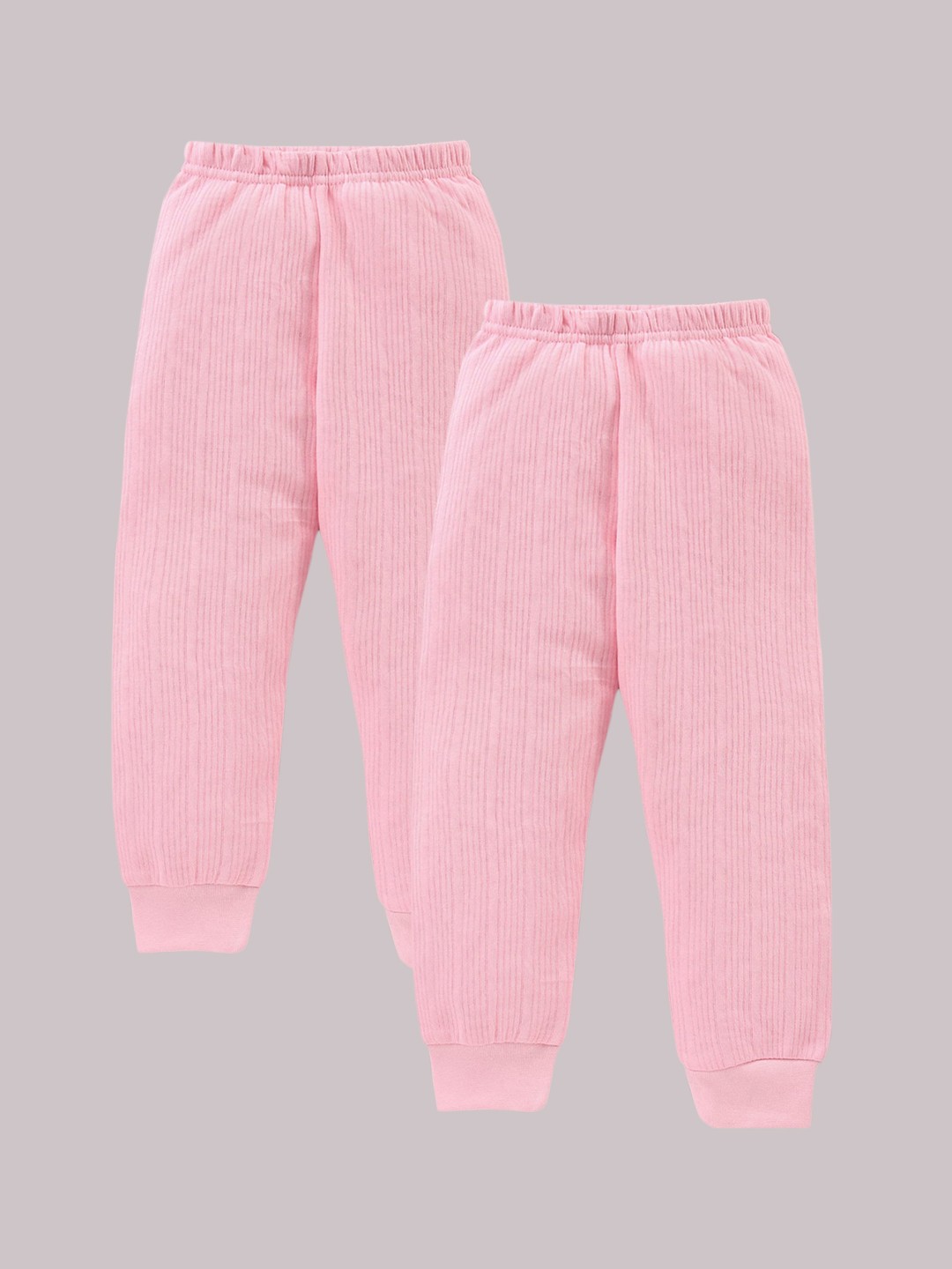 

Aerowarm Kids Pack Of 2 Pink Solid Cotton Thermal Bottoms