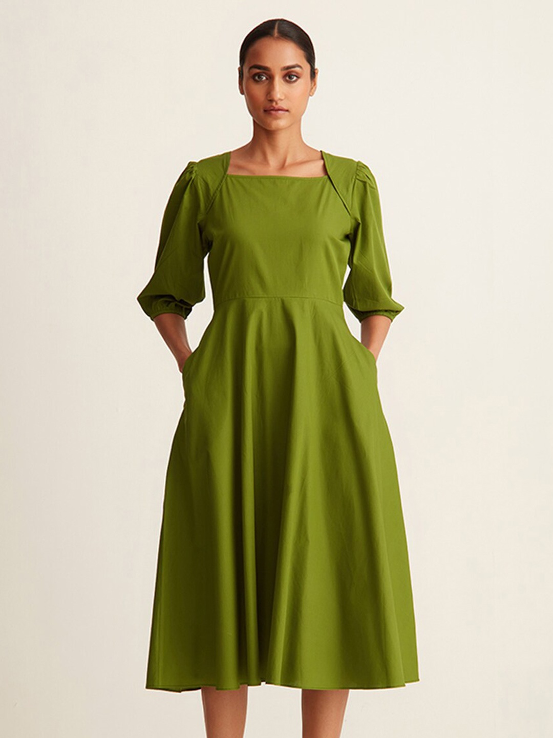 

Ancestry Women Green Midi Dress
