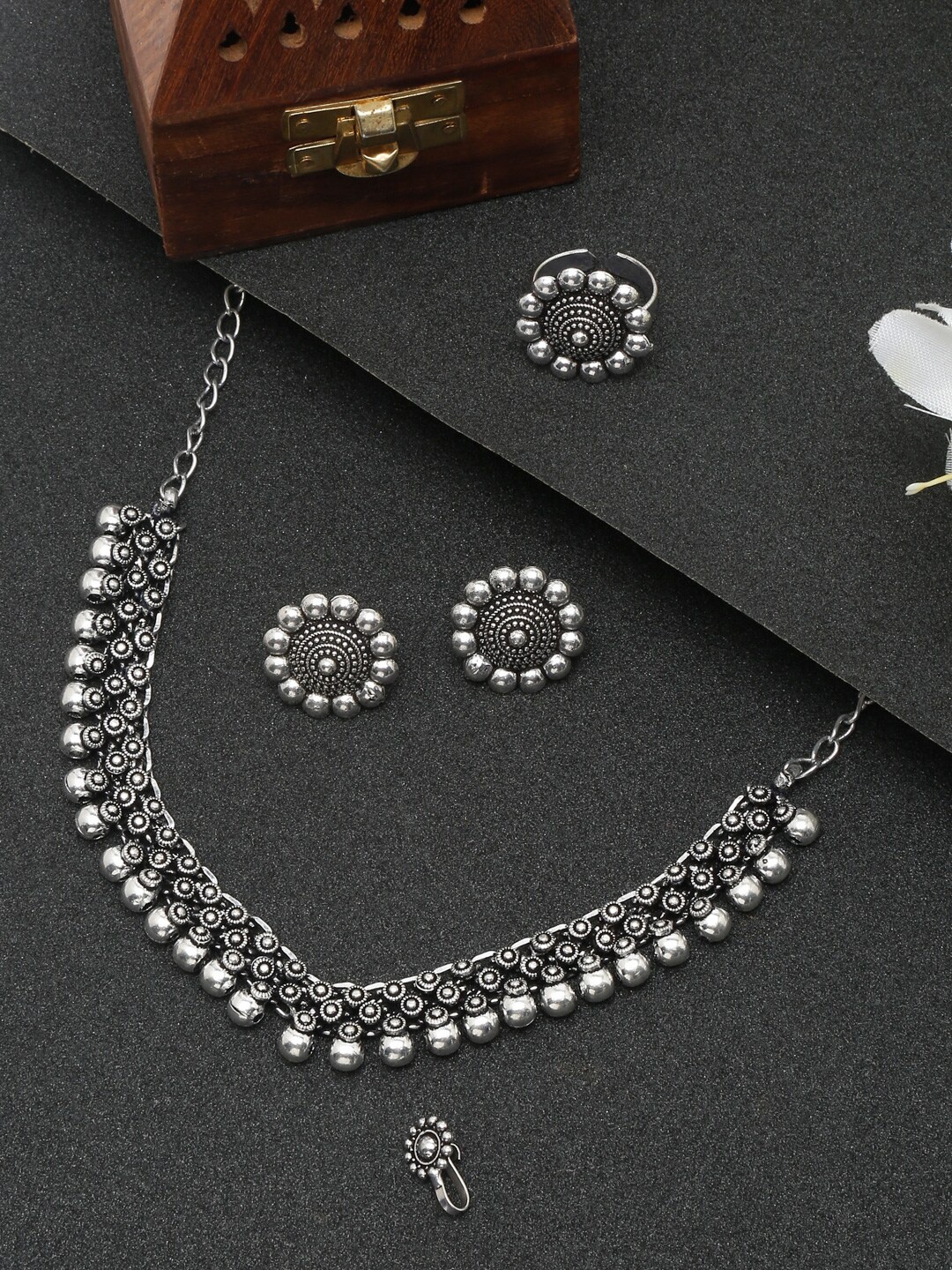 

YouBella Silver-Plated Oxidised Jewellery Set