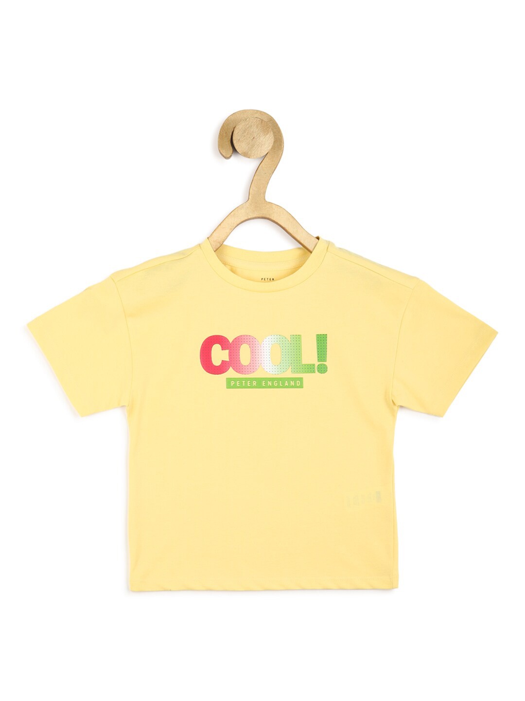 

Peter England Girls Yellow Typography Printed T-shirt