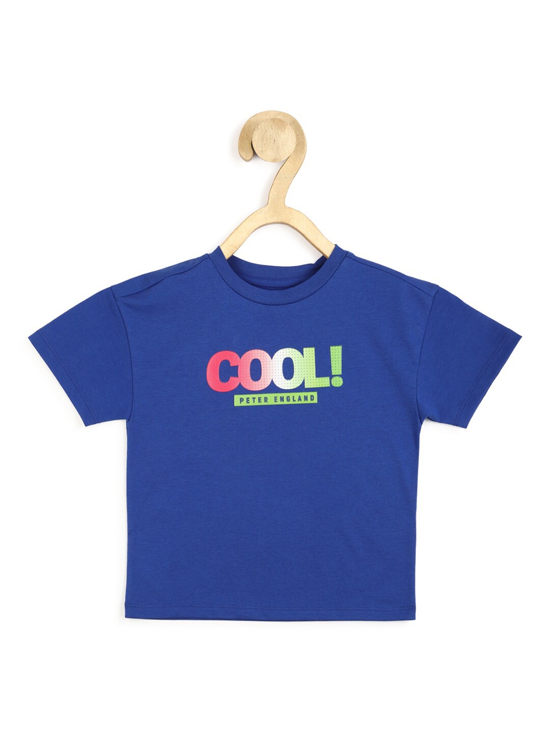 

Peter England Girls Blue Typography Printed T-shirt