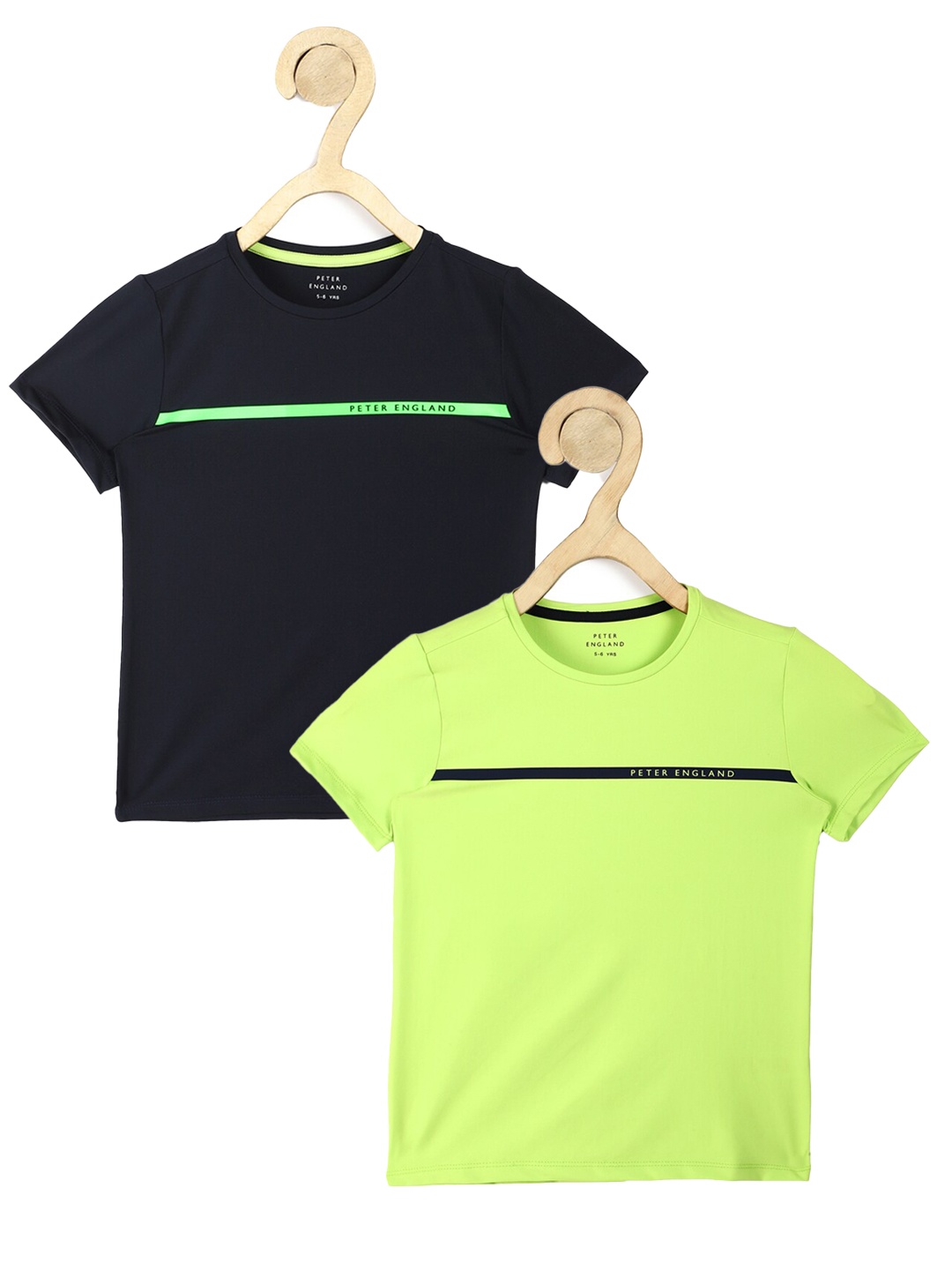 

Peter England Boys Pack Of 2 Fluorescent Green & Black T-shirts