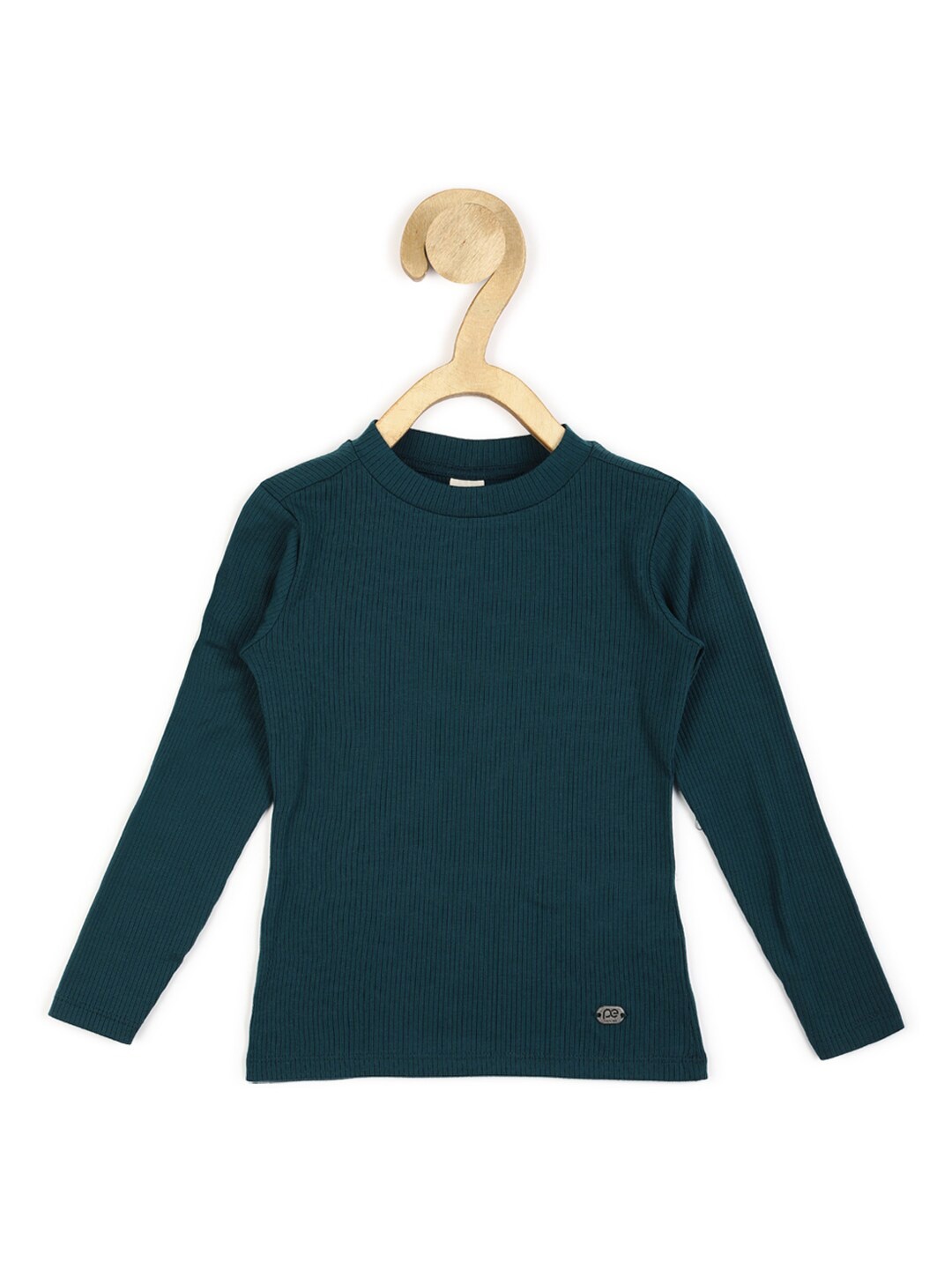 

Peter England Girls Green Ribbed T-shirt