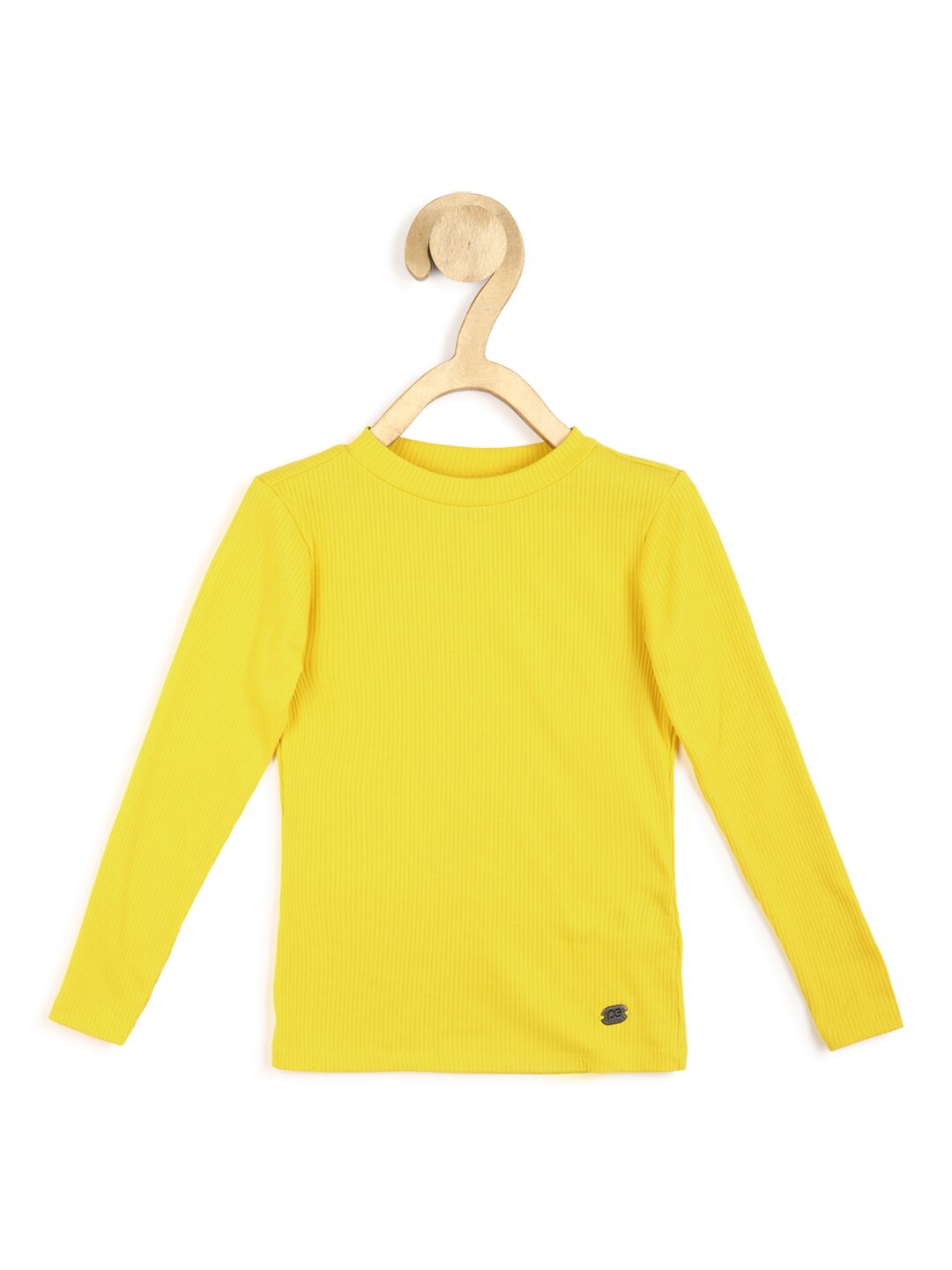 

Peter England Girls Yellow Ribbed T-shirt