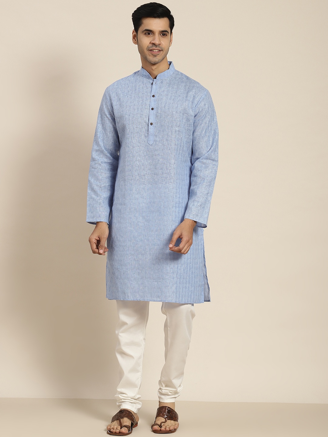 

SOJANYA Men Blue Kurta with Churidar