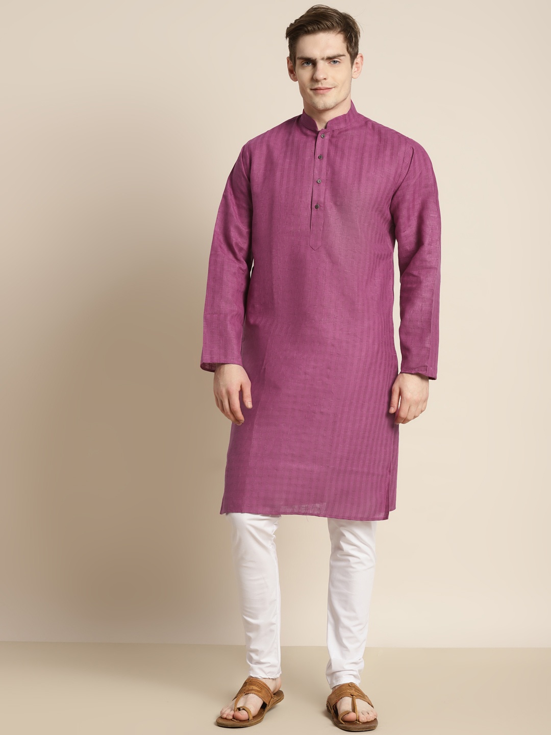 

SOJANYA Men Purple Kurta with Pyjamas