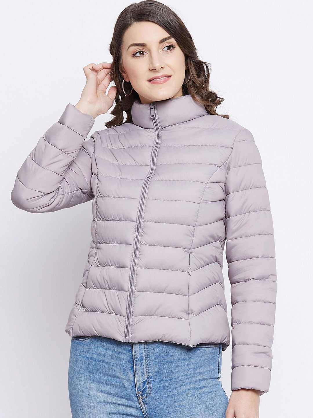 

Madame Women Plus Size Mauve Puffer Jacket