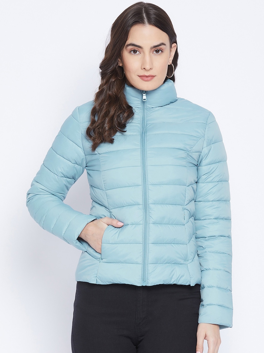 

Madame Women Blue Puffer Jacket