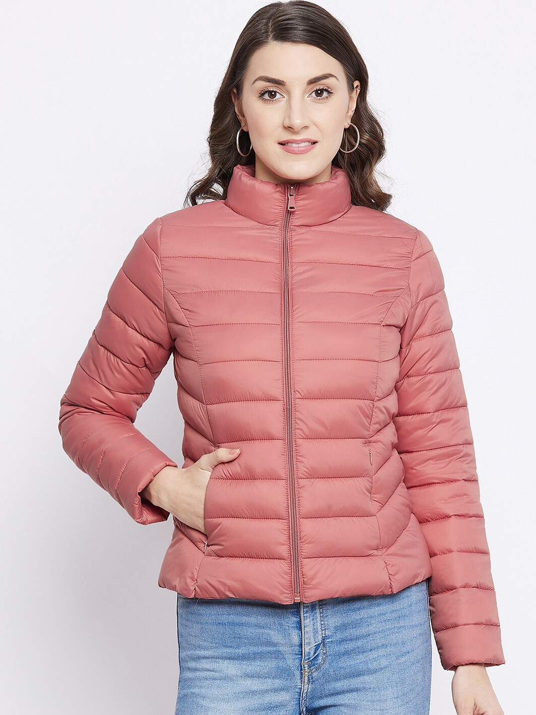 

Madame Women Plus Size Coral Puffer Jacket