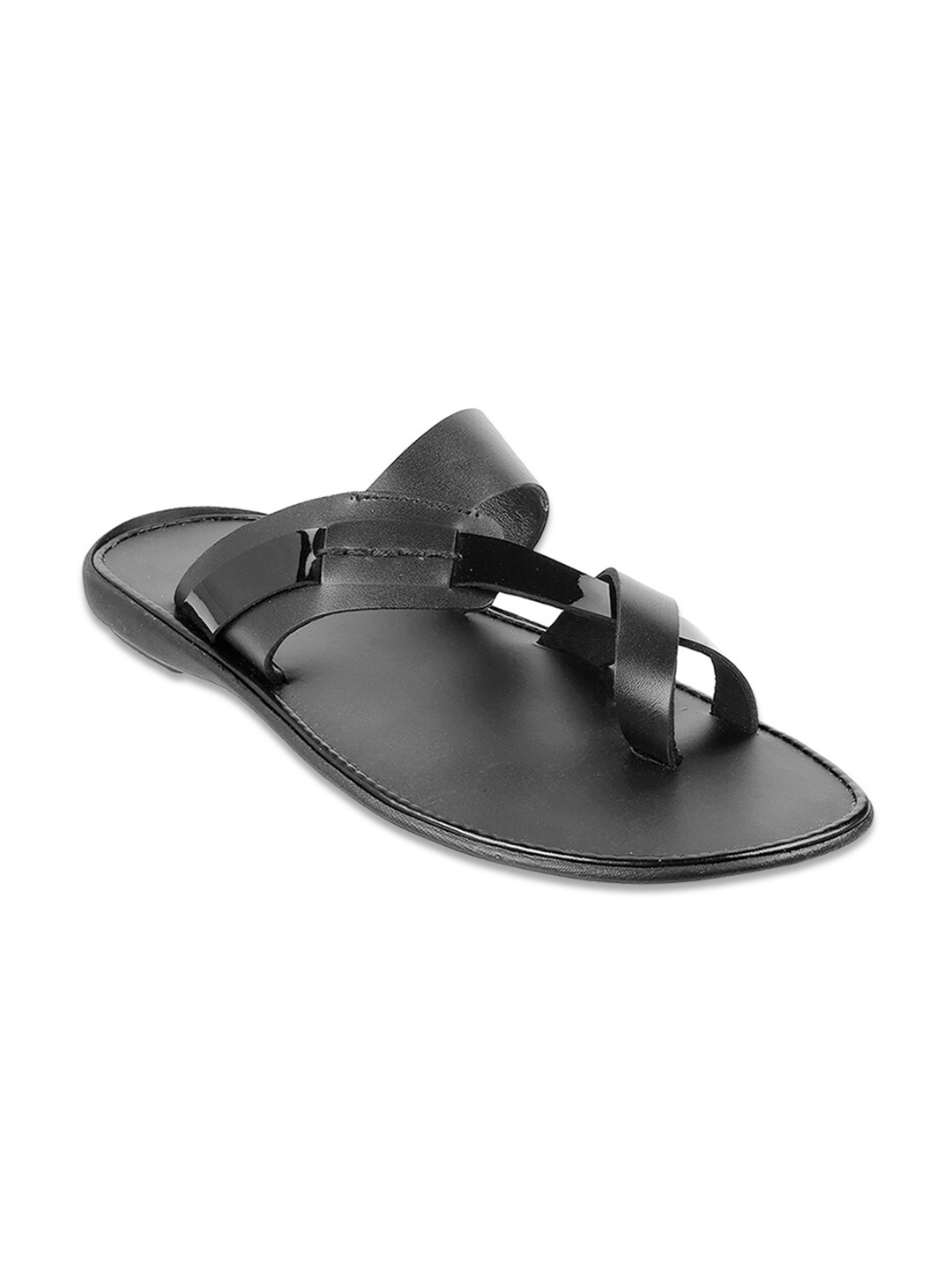 

Metro Men Black Leather Comfort Sandals