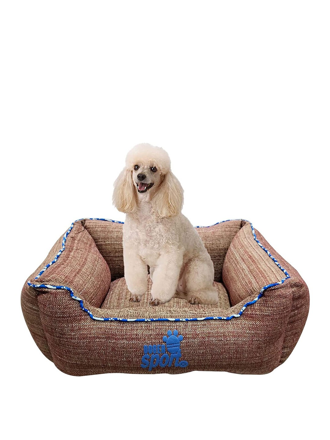 

Lulala Brown Printed Paw Rectangle Pet Bed