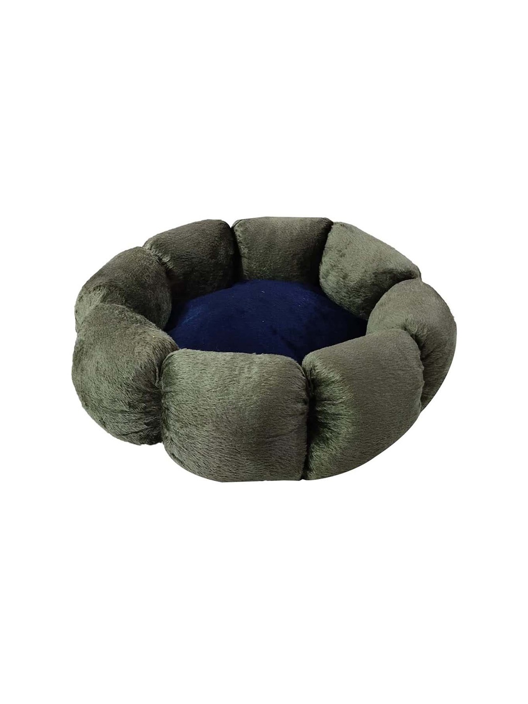 

Lulala Olive-Green & Blue Solid Soft Velvet Pet Bed
