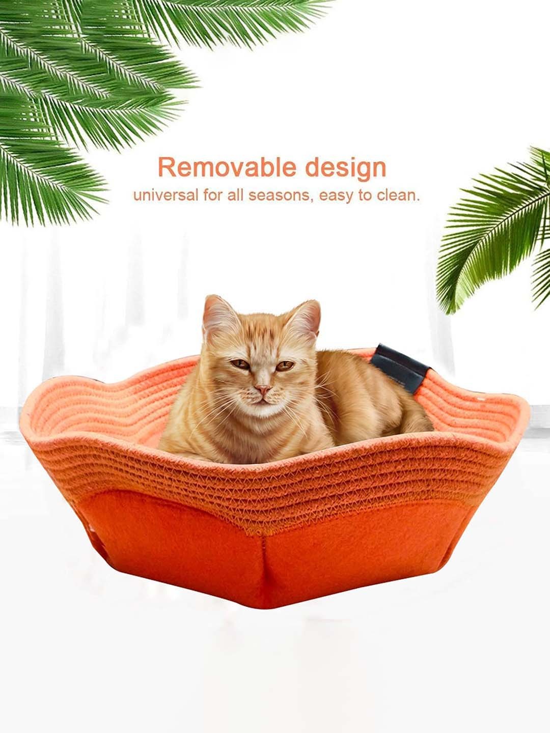 

Lulala Orange Foldable Flower Shape Cat Bed