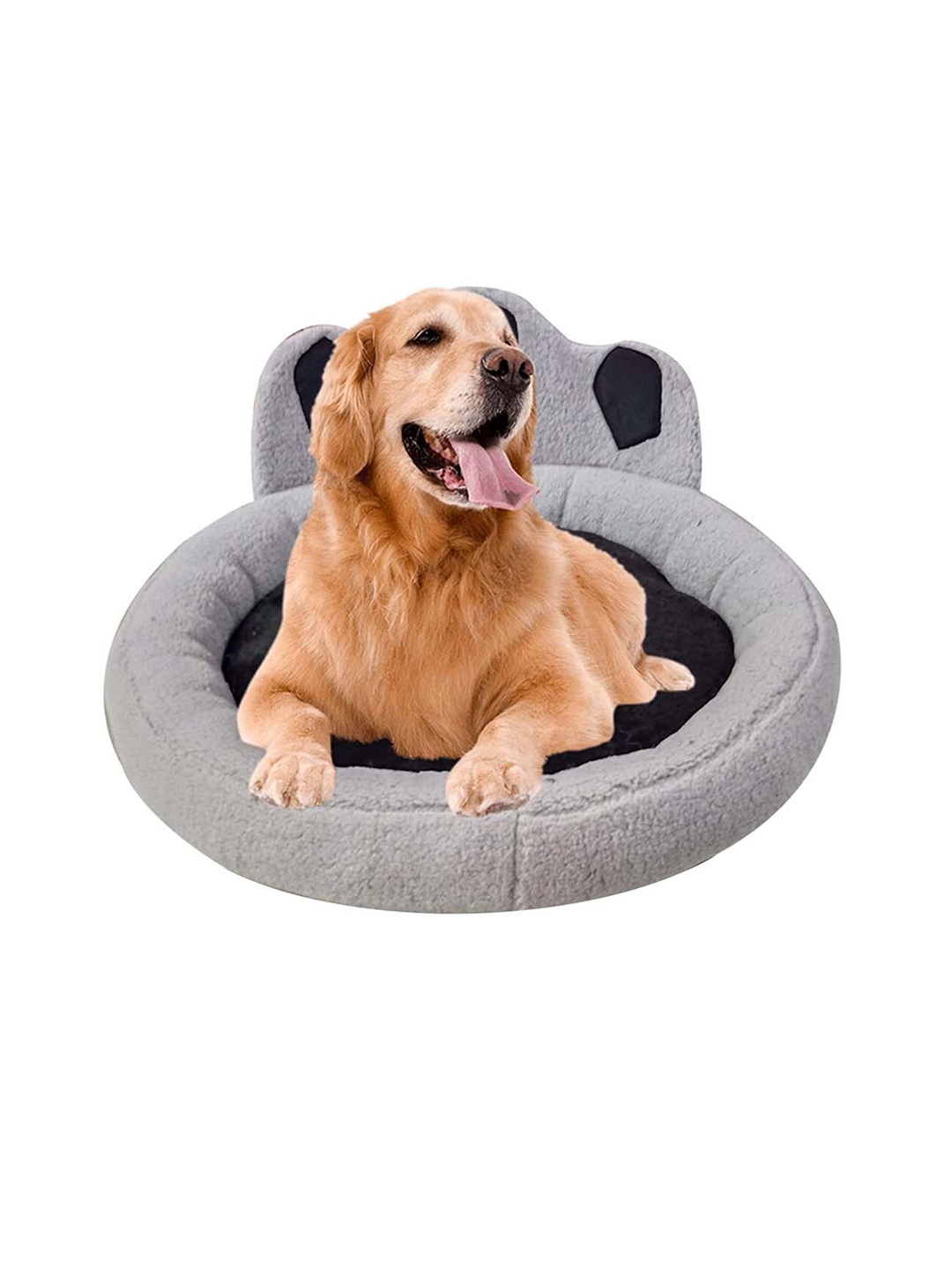 

Lulala Grey Solid Cute Soft Paws Round Dog Bed