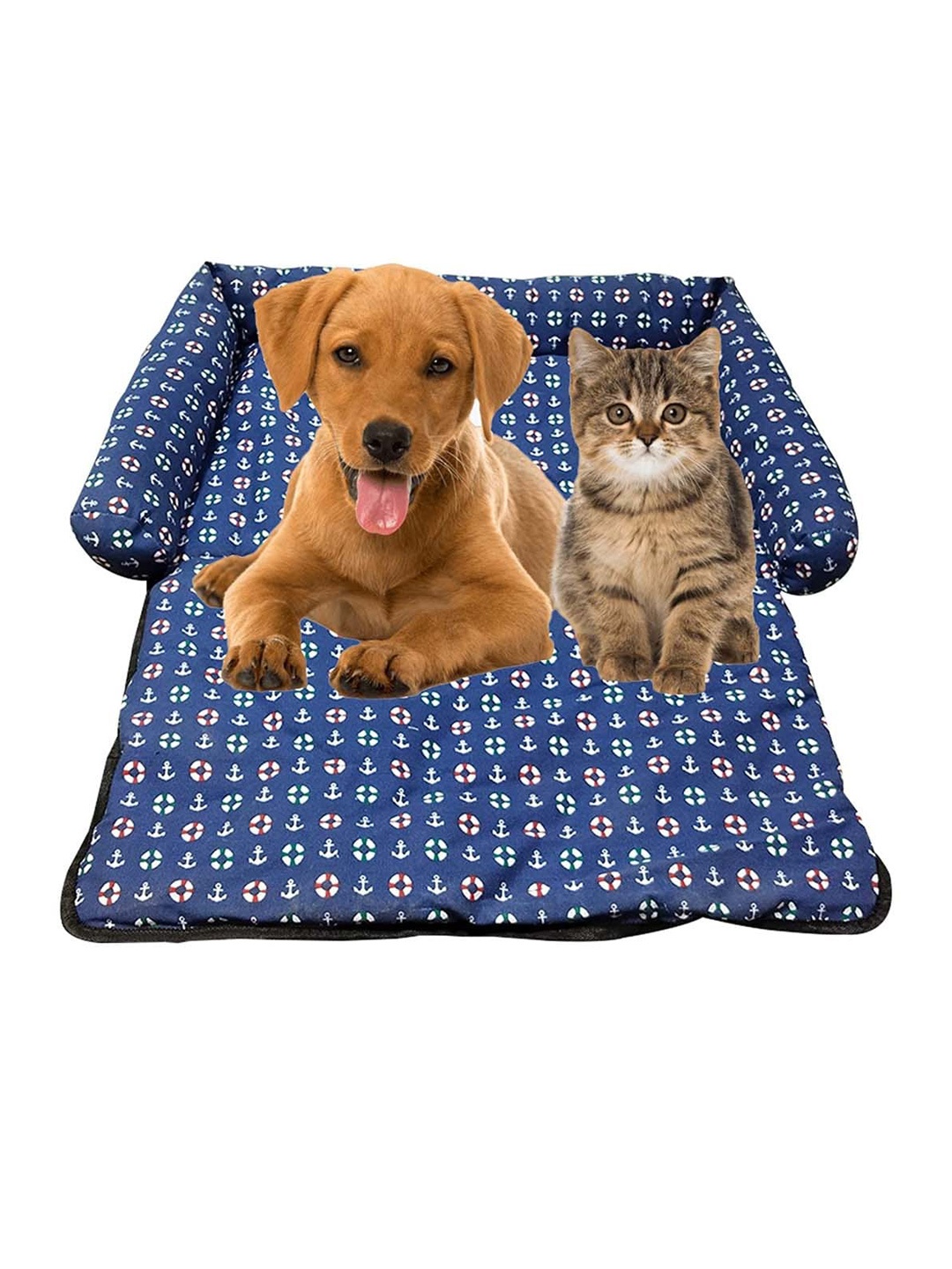 

Lulala Blue Printed Rectangle Non-Slip Pet Beds
