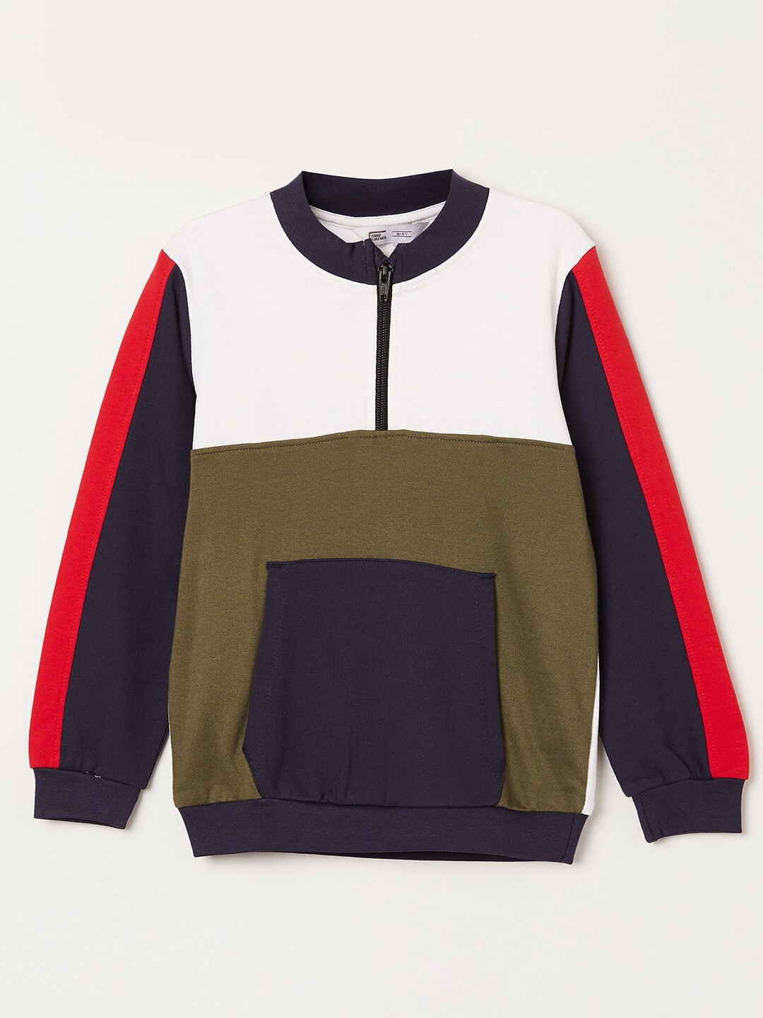 

Fame Forever by Lifestyle Boys White & Black Colourblocked Cotton Sweatshirt