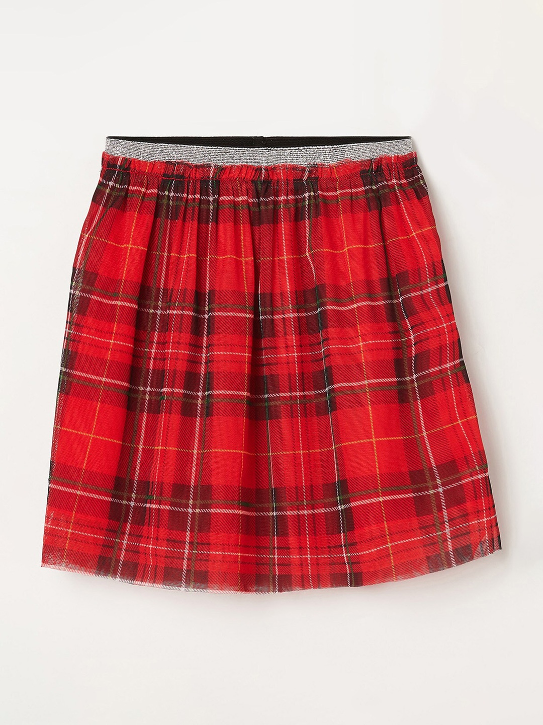 

Juniors by Lifestyle Girls Red Checked Mini A-Line Skirt