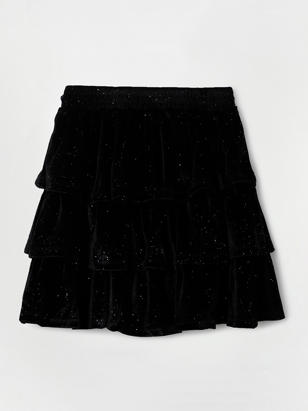 

Fame Forever by Lifestyle Girls Black Solid Flared Mini Skirts