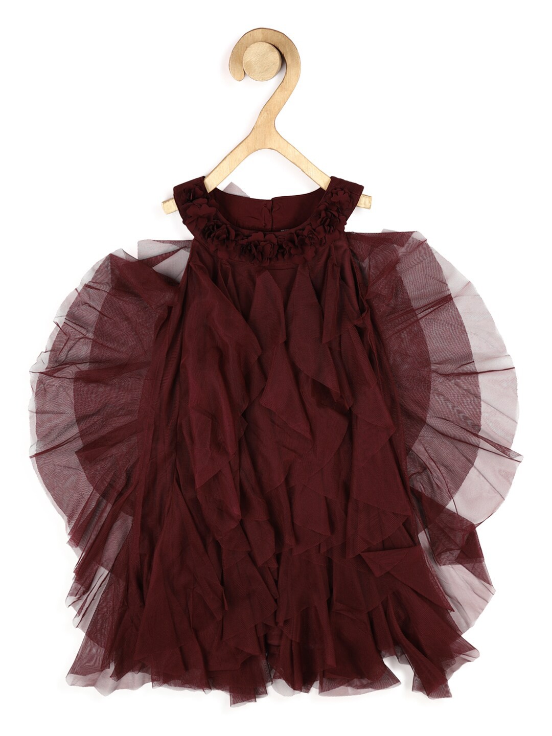 

Peter England Girls Maroon A-Line Dress