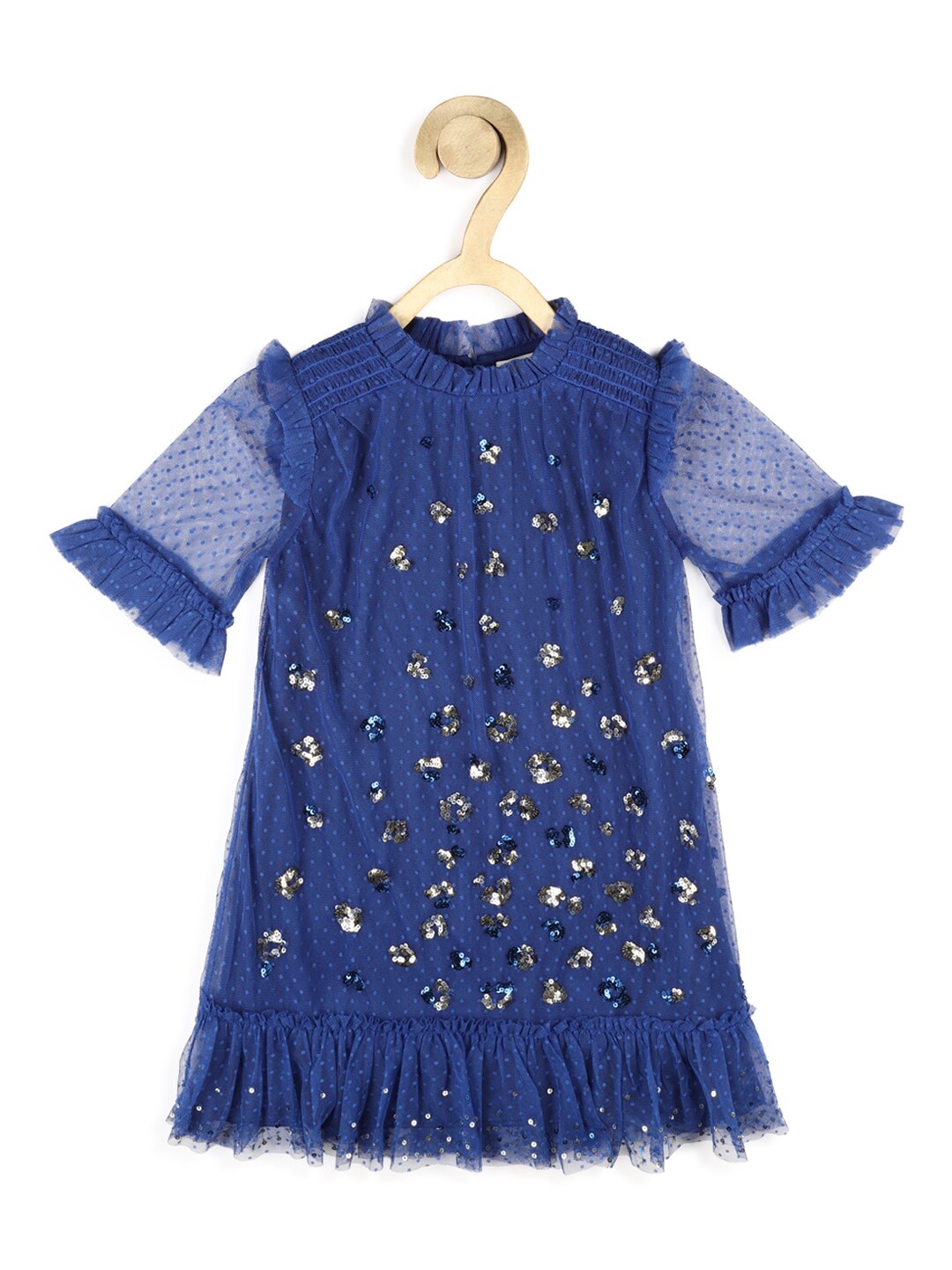 

Peter England Girls Blue Embellished A-Line Dress