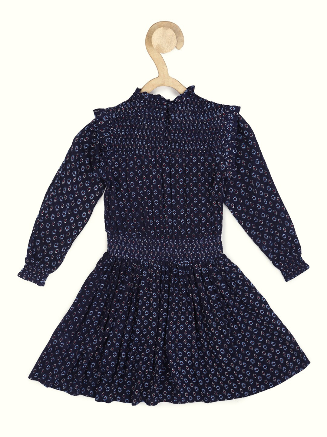

Peter England Navy Blue & Red Pure Cotton Floral Dress