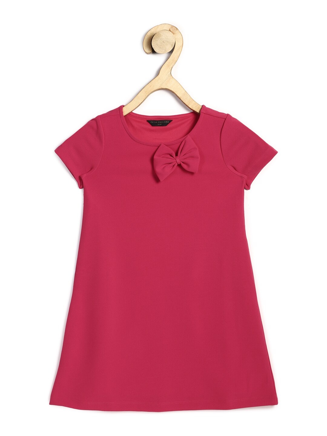

Peter England Girls Pink A-Line Dress With Bow