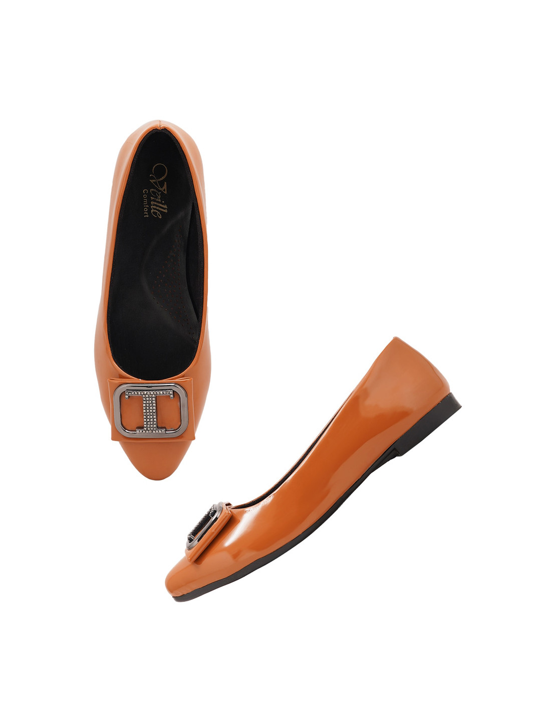 

VEILLE Women Tan Ballerina Flats