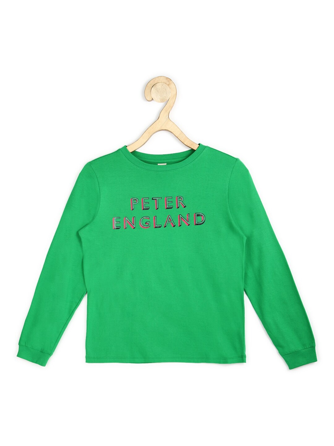 

Peter England Boys Green Printed Pure Cotton Sweatshirt