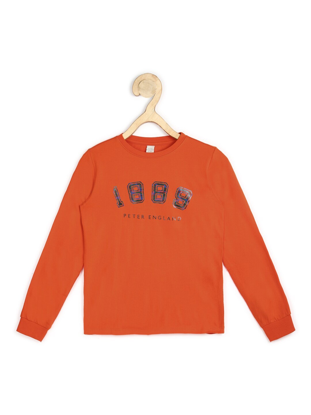 

Peter England Boys Printed Printed Pure Cotton Sweatshirt, Orange