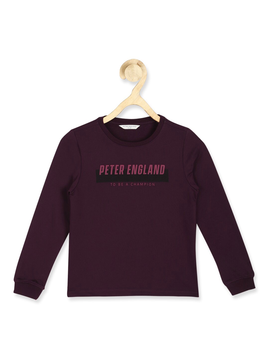 

Peter England Boys Purple Printed Sweatshirt