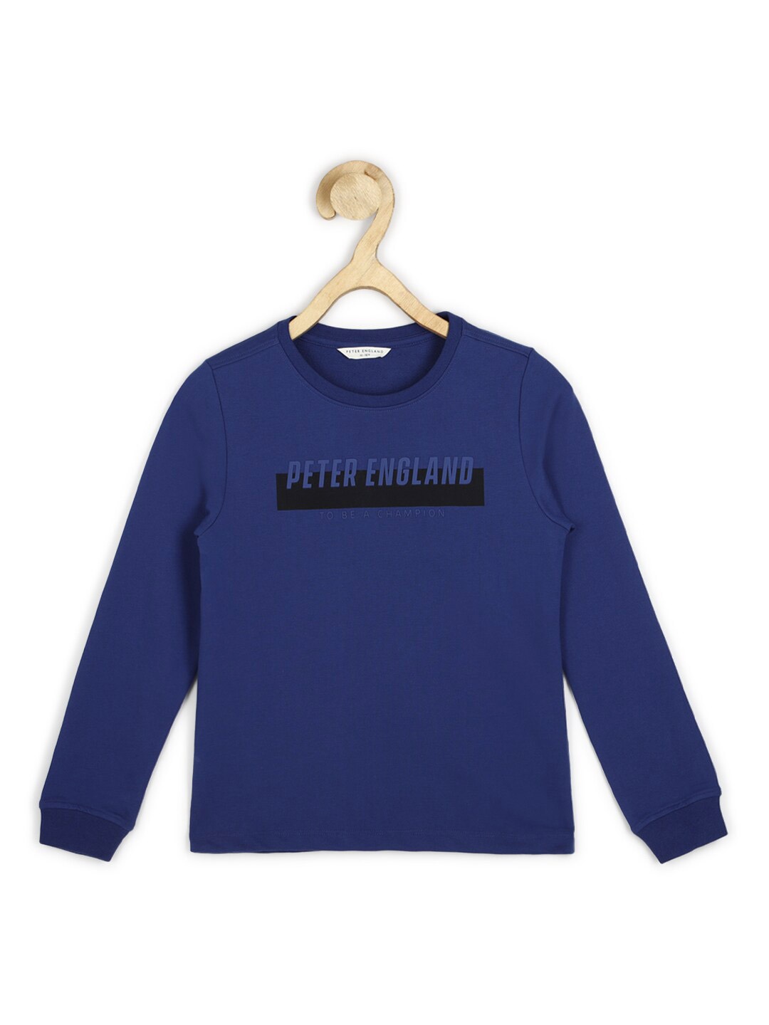 

Peter England Boys Typography Pure Cotton Sweatshirt, Blue