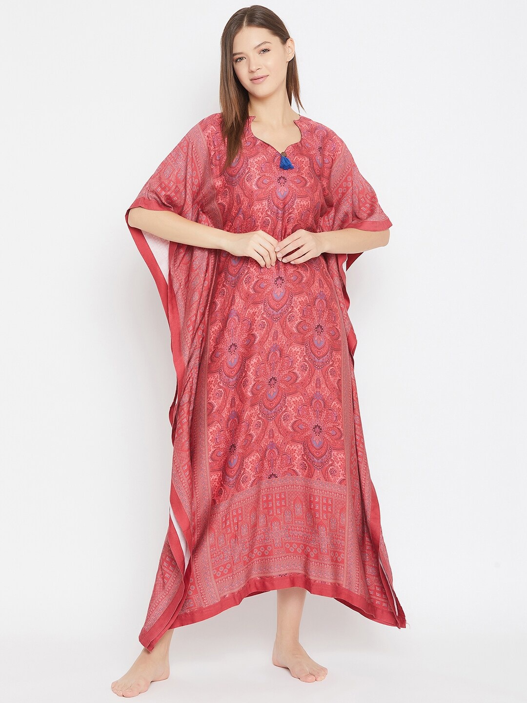 

The Kaftan Company Coral Printed Kaftan Nightdress